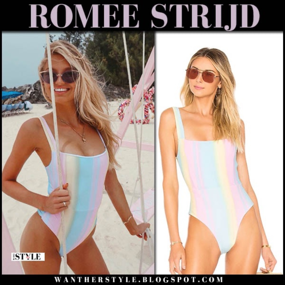 Tularosa Karmen One Piece Pastel Rainbow Swimsuit - Picture 3 of 4